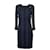 Chanel Atemberaubendes CC-Hexagon-Knopf Lesage-Tweed-Kleid Blau  ref.1324772