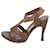 Bottega Veneta High heeled tan sandals with wooden heel and platform Brown Leather  ref.1325152