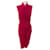 Autre Marque Fuzzi Magenta Ruched V Neck Sleeveless Dress Pink Polyester  ref.1325191