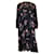 Autre Marque Vestido midi de seda de manga larga con estampado floral multicolor de Celine en negro  ref.1325195