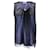 Autre Marque Brunello Cucinelli Blue / Black Mesh Overlay Monili Beaded Detail Sleeveless Silk Blouse  ref.1325204