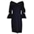 Autre Marque Vionnet Black Bell Sleeved V-Neck Crepe Midi Dress Viscose  ref.1325205