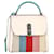 Salvatore Ferragamo Bolso satchel mediano Boxyz a rayas en cordón multicolor y cuero blanco  ref.1325879
