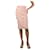 Louis Vuitton Saia lápis desfiada em tweed rosa - tamanho UK 8 Linho  ref.1325969