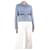 Claudie Pierlot Jaqueta azul de tweed com ombros acolchoados - tamanho Reino Unido 10 Poliéster  ref.1325987