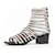 Chanel 16A Paris-Rome Calfskin Pearl Gladiator Sandals EU 39.5 Black Beige Leather Cloth  ref.1326008