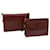 CARTIER Clutch Bag Shoulder Bag Leather 2Set Wine Red Auth 68345  ref.1326136