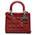 Lady Dior DIOR HandbagsLeather Red  ref.1326408