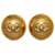 Chanel Gold CC Clip On Earrings Golden Metal Gold-plated  ref.1326774