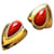 Lanvin Earrings Red Golden Metal  ref.1326930
