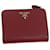 Saffiano PRADA Bifold Wallet Safiano leather Red Auth ep3880  ref.1326997