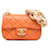 Patta Chanel con catena in legno mini wenge arancione arancione Pelle  ref.1327780