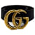 Gucci Breiter GG Marmont-Ledergürtel 90/36 Schwarze Farbe  ref.1328034