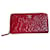 Chanel long zipped wallet in quilted red matte leather camellia Lambskin  ref.1328104