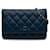 Chanel Blue Classic Lambskin Wallet on Chain Navy blue Leather  ref.1328198