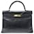 Hermès VINTAGE SAC A MAIN HERMES KELLY 32 EN CUIR BOX RETOURNE BLEU MARINE HAND BAG  ref.1328258