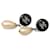 Orecchini pendenti con perle di strass Chanel CC Orecchini in metallo in buone condizioni  ref.1328306