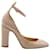 Zapatos de salón con tacón en bloque y tira al tobillo Tan-go Valentino Garavani en charol color nude Carne Cuero  ref.1328575