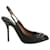 Zapatos de tacón con tira trasera y adornos de cristal Dolce & Gabbana en satén negro  ref.1328654