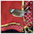 Hermès Hermes Red Silk Jacquard Scarf La Cle Des Champs 1965 Faconnet  ref.1328667