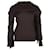 Hermès Top de punto drapeado de manga larga en lana marrón Castaño  ref.1328677