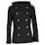 Classique Manteau à col bateau à boutonnage doublé Chanel en laine noire  ref.1328753