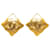 Chanel Gold CC Clip On Earrings Golden Metal Gold-plated  ref.1328867