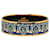 Hermès Bracciale rigido smaltato blu Hermes D'oro Metallo Placcato in oro Smalto  ref.1328887