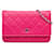 Chanel Pink CC Quilted Lambskin Wallet On Chain Leather  ref.1328904