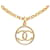 Colar de Pingente Chanel Gold CC Dourado Metal Banhado a ouro  ref.1328920