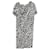 Diane Von Furstenberg Robe imprimée à manches courtes en viscose noire et blanche Fibre de cellulose  ref.1330217