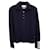 Thom Browne Langarm-Poloshirt mit/ 4 Riemenmanschette aus marineblauer Merinowolle  ref.1330224