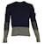 Stone Island Colorblock-Pullover mit Rundhalsausschnitt aus marineblauer Wolle  ref.1330225