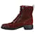 Chanel Maroon suede ankle boots - size EU 39.5 Dark red  ref.1330324