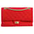 Mademoiselle Chanel Vermelho grande 2008 2.55 saco de aba Lona  ref.1330331