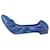 Chanel Blue leather ballet flats - size EU 38.5  ref.1330332