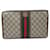 Gucci Brown GG Supreme Ophidia Clutch Beige Leather Cloth Pony-style calfskin Cloth  ref.1330410