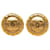 Chanel Gold CC Clip On Earrings Golden Metal Gold-plated  ref.1330490