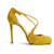Christian Louboutin Yellow Suede Fifi 100 Heels Salome US8.5 Deerskin  ref.1330548