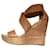 Diane Von Furstenberg DvF Opal heeled platform sandals Brown Leather Wood  ref.1331498