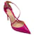 Autre Marque Christian Louboutin Fuchsia Pointed Toe Patent Leather Cross Strap Pumps Pink  ref.1331521