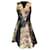 Autre Marque Etro Metallic Multi Jacquard Printed Sleeveless V-Neck Flared Silk Dress  ref.1331523
