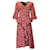 Autre Marque Rebecca Vallance Noir / pink / Robe midi en crêpe à manches longues et imprimé cœur rouge Viscose Multicolore  ref.1331539