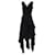 Autre Marque Oscar de la Renta Robe midi en soie noire sans manches à ourlet asymétrique et bordure en dentelle  ref.1331549