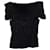 Yves Saint Laurent Smocked Off Shoulder Top in Black Cotton  ref.1332047