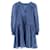 Maje Long Sleeve Mini Dress in Blue Cotton  ref.1332072