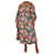 Ulla Johnson Teal floral printed midi dress - size UK 16 Green Cotton  ref.1332304