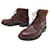 HESCHUNG SHOES GINKGO ANKLE BOOTS 5 Uk 38 FR LEATHER & SUEDE BROWN BOOTS  ref.1332873