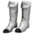 Chanel Silver Mid Calf Boots Silvery Leather  ref.1333282