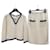 CHANEL Trimmed Cotton Skirt Cardigan Suit Set Beige  ref.1333288
